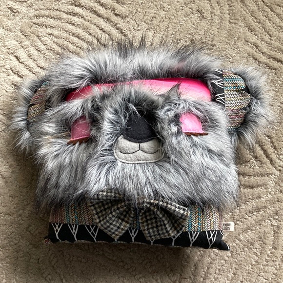 TEDDY BEAR REPUBLIC Sleepy Koala Bear Pillow Stuffy Mod Fabric Fuzzy - Picture 1 of 11